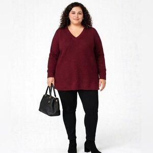 Chicos Faux Suede Pull On Skinny Pants Black 
Sz 3 16/18 XL💛